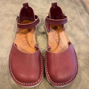 Crupon Trevi Handmade Sandals Marsala Red Burgundy Leather New EU 37 fits Size 7